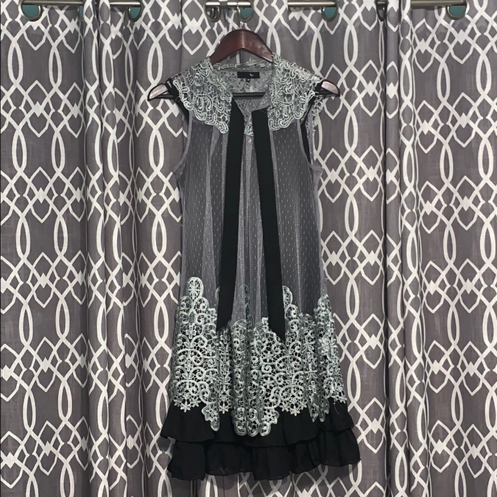 Fun & Cute Gray Lace Dress